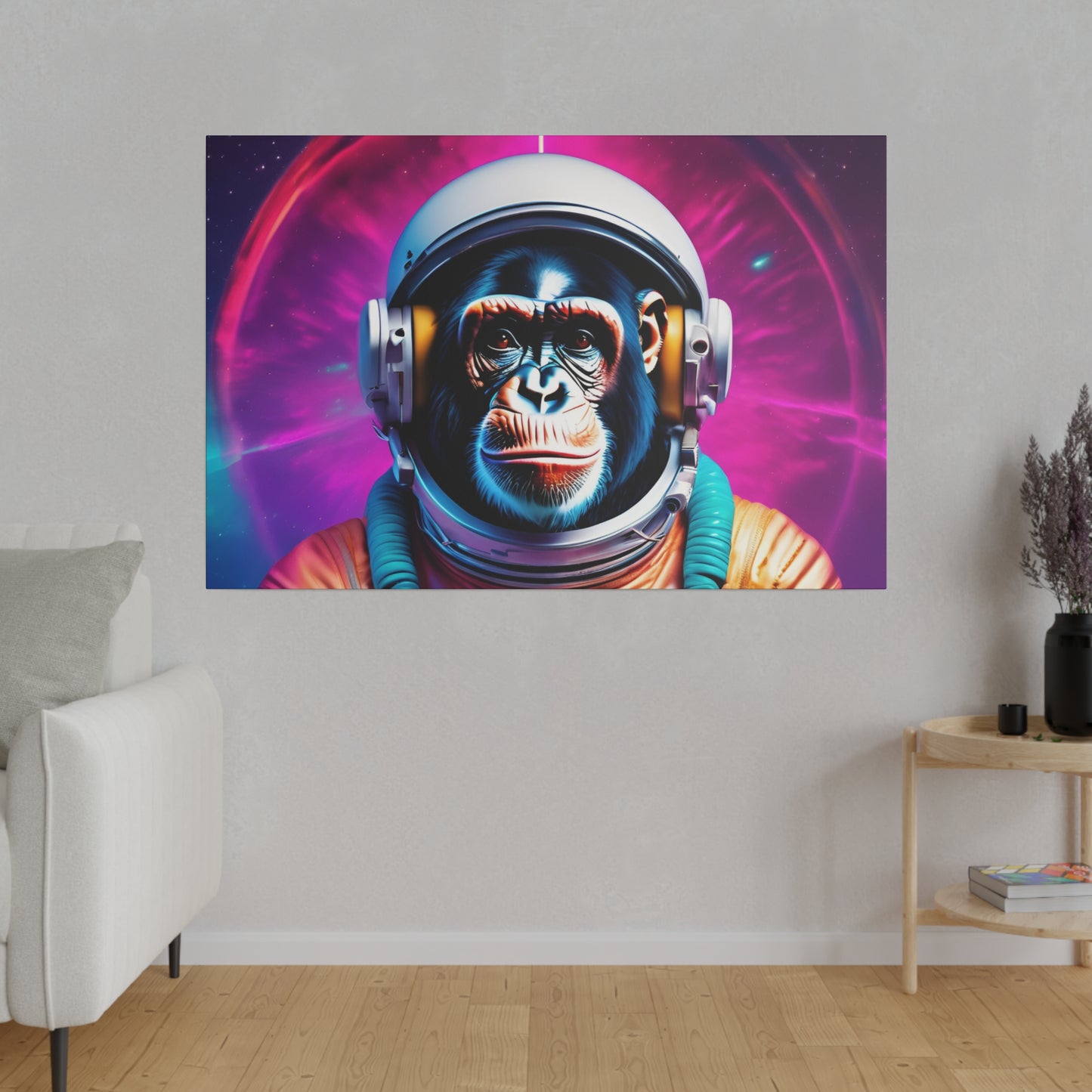 Copy of Matte Canvas, Stretched, Belicon Simio Astronauta