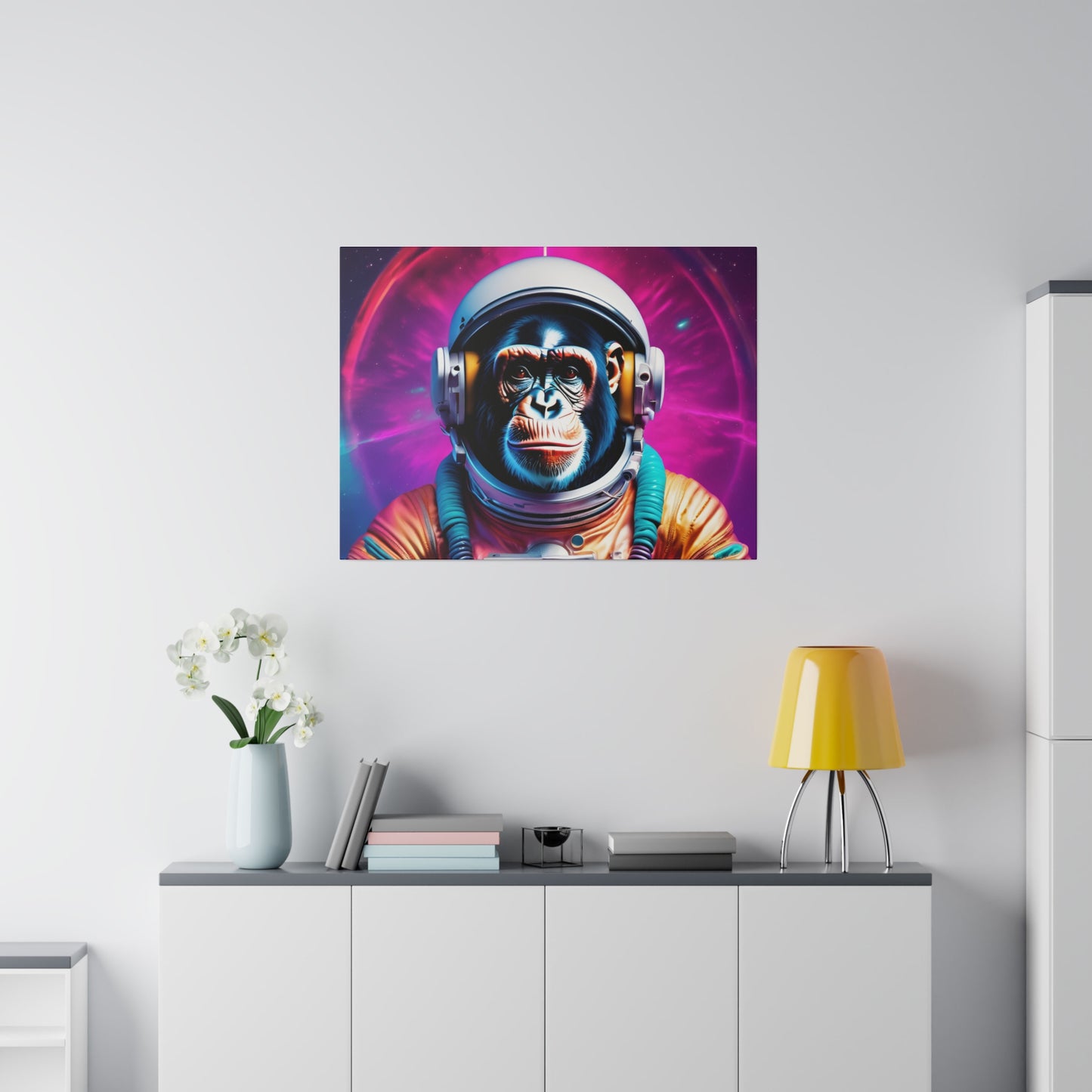 Copy of Matte Canvas, Stretched, Belicon Simio Astronauta