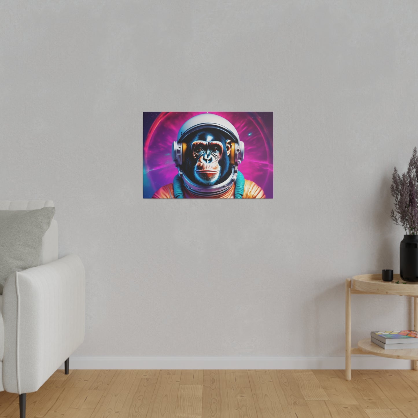 Copy of Matte Canvas, Stretched, Belicon Simio Astronauta
