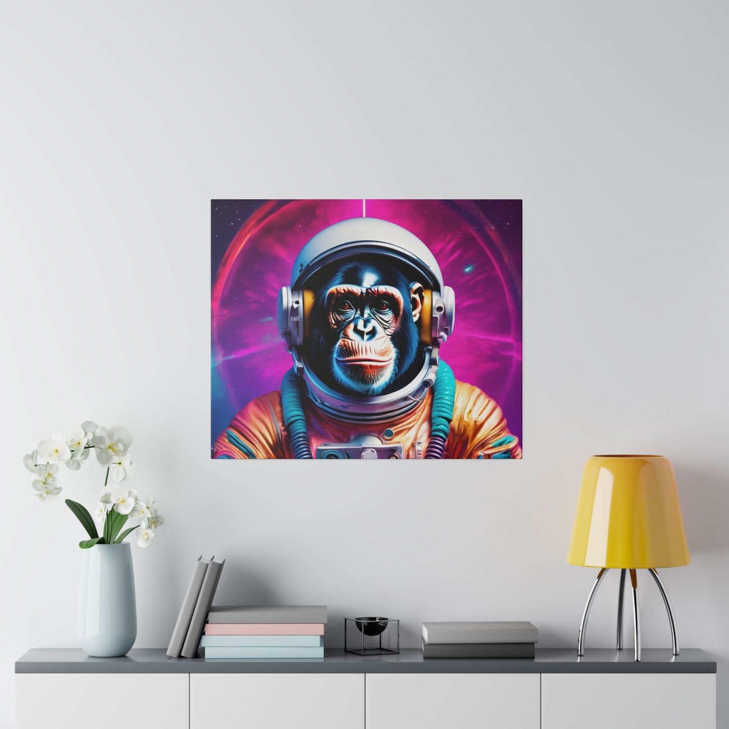Copy of Matte Canvas, Stretched, Belicon Simio Astronauta
